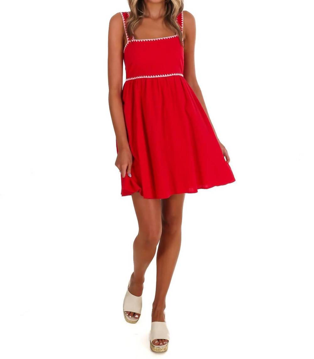 NEW IN FEBRUARY women's low tide summer mini dress in red/pink